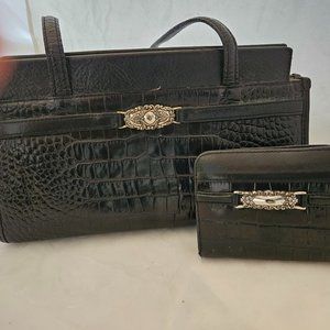 Brighton handbag with wallet. Shiny black purse